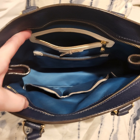 Henri Bedal satchel leather _ dark royal blue _ gold - Picture 14 of 16